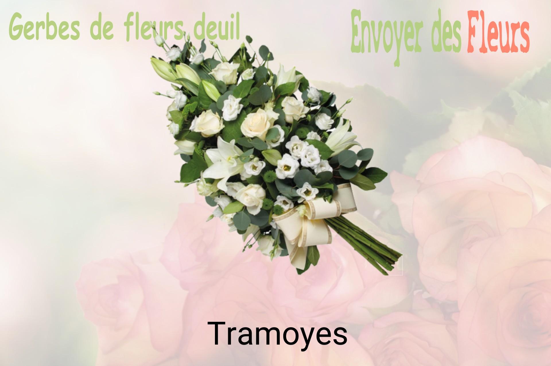 Gerbe de fleurs de deuil livrée à Tramoyes